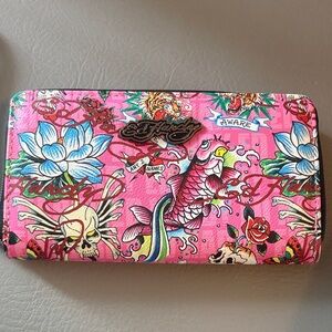 Ed Hardy wristlet clutch wallet